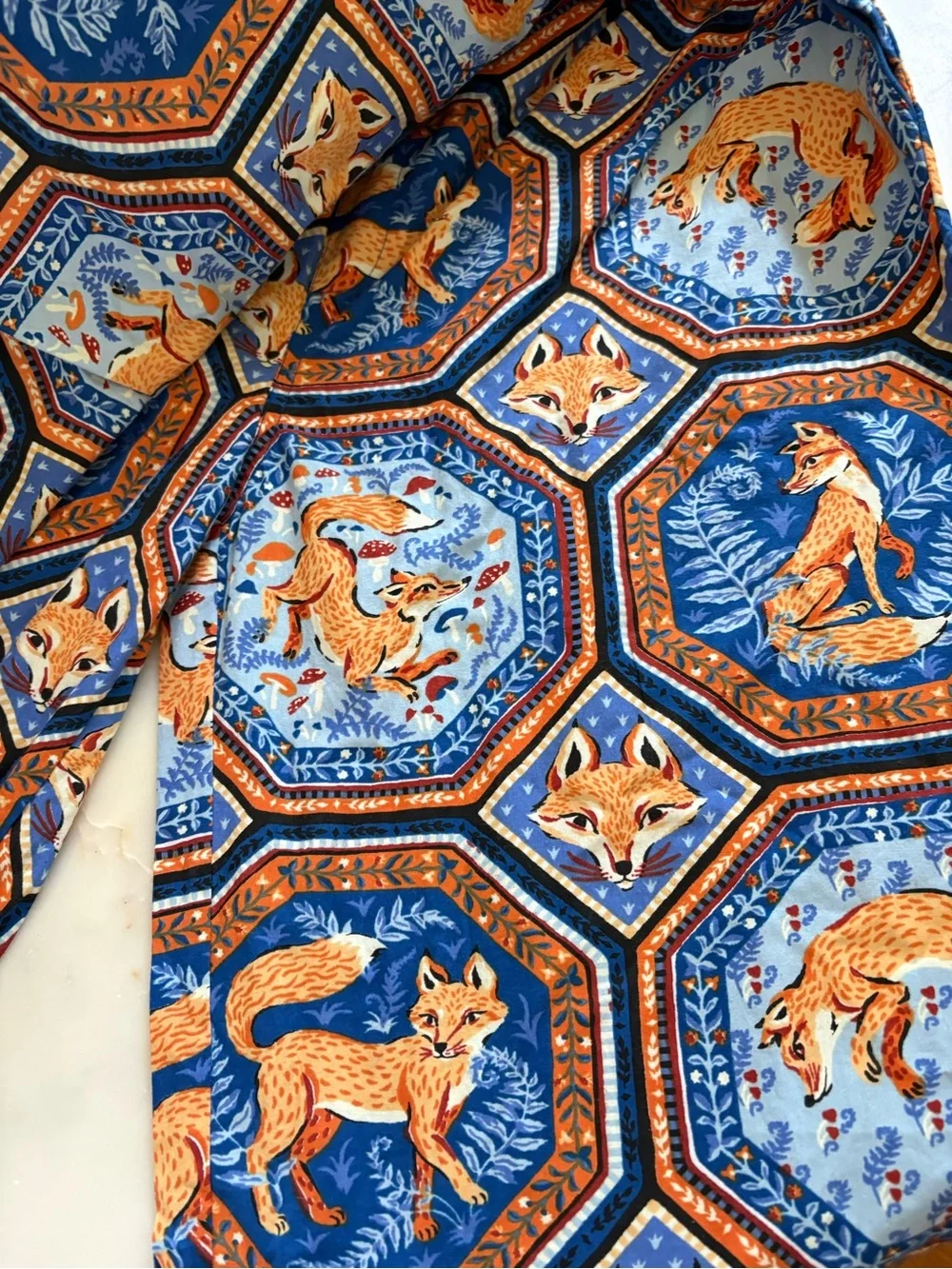 Printfresh Fox Print PJ Set - Blue & Orange - Picture 4 of 4